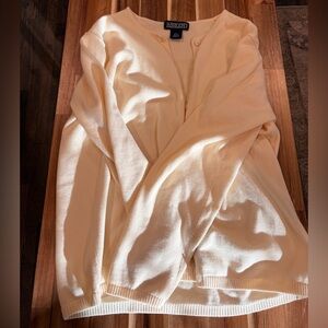 Lands' End Butter Yellow Button Cardigan
